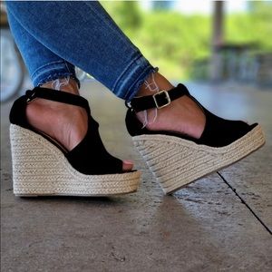 Women’s Black Platform Wedges